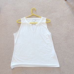 WHite House Black Market size large white embellished tank.